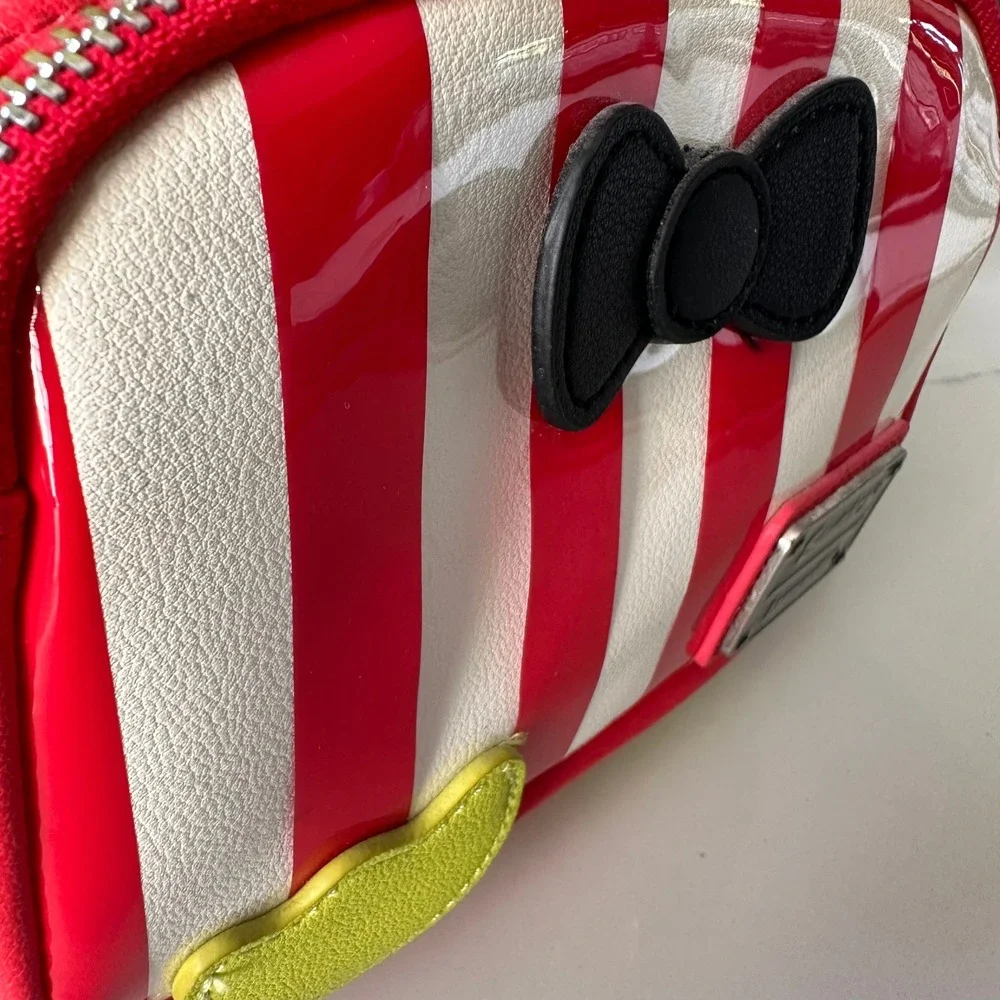 Sanrio Loungefly Keroppi Frog Mini Backpack Green Red Striped with Plush Charm
